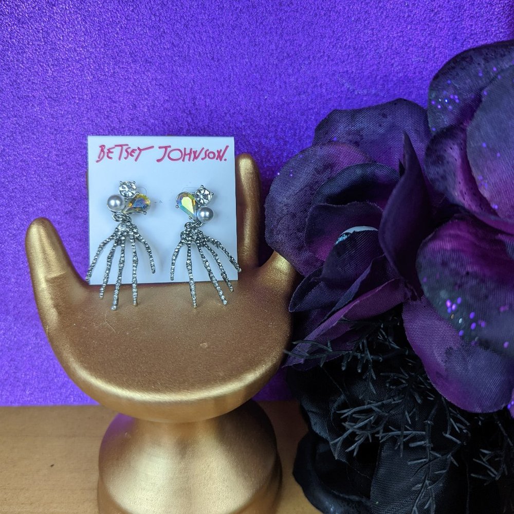 Betsey Johnson Earrings - Skeleton and Gem
